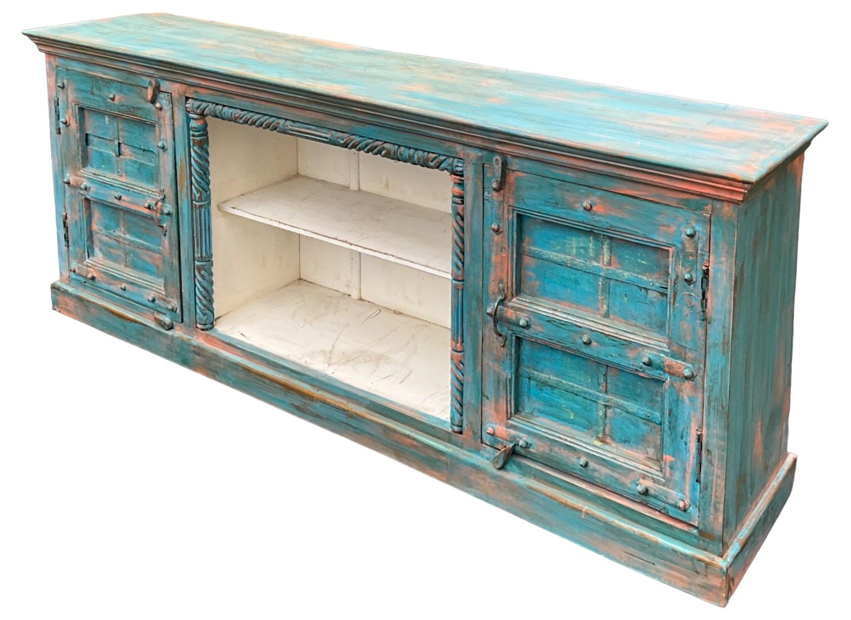 XIX secolo XIX sec. Credenza/armadio rustico primitivo moderno verniciato in vendita