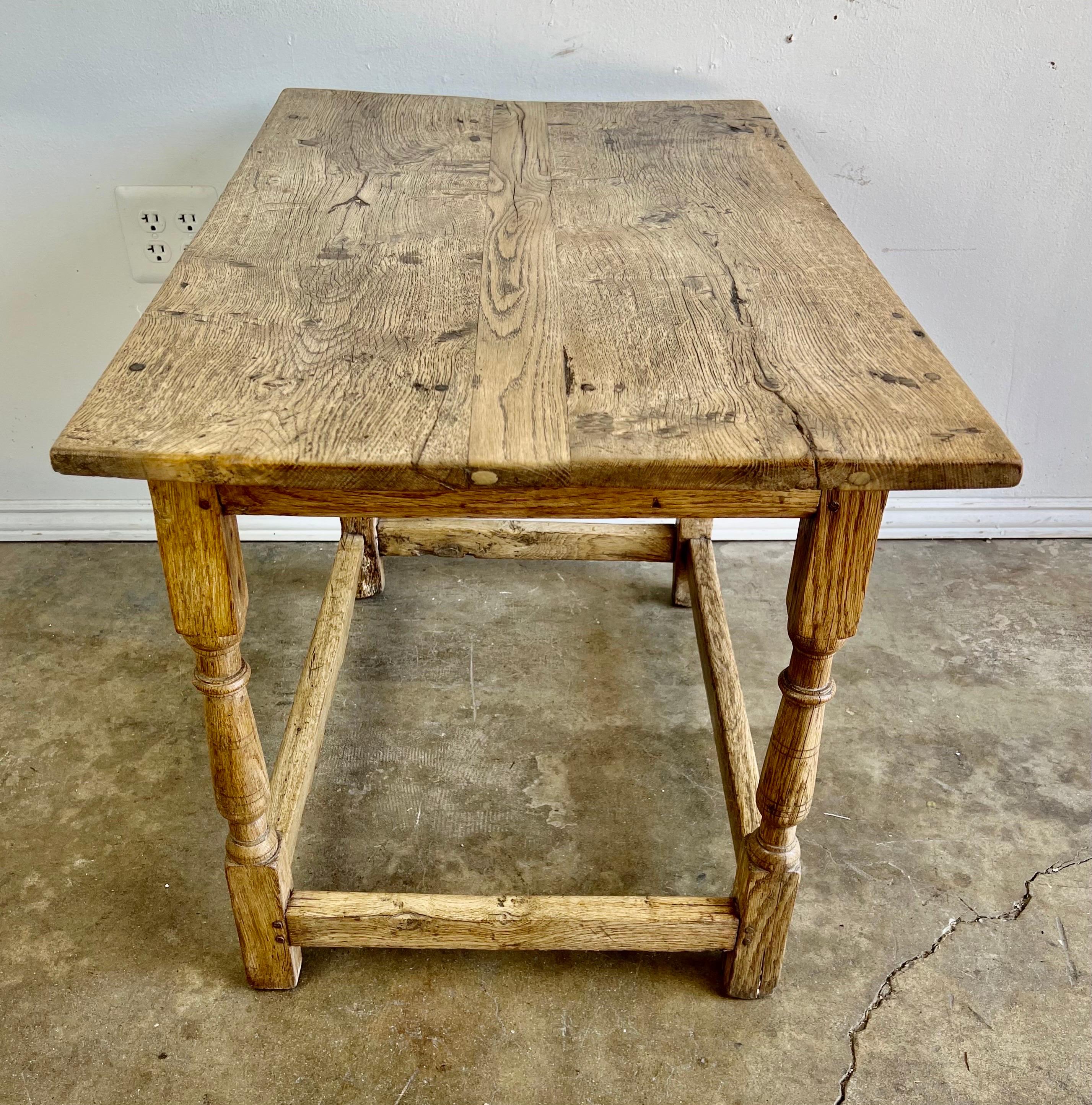 Oak 19th C. Rustic Swedish Side Table