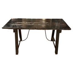 19th Century Rustic Wood and Metal Console Table