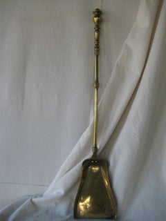 19th C. Set of 3 Brass Fireplace Tools Comprised of Tongs, Poker, and Shovel