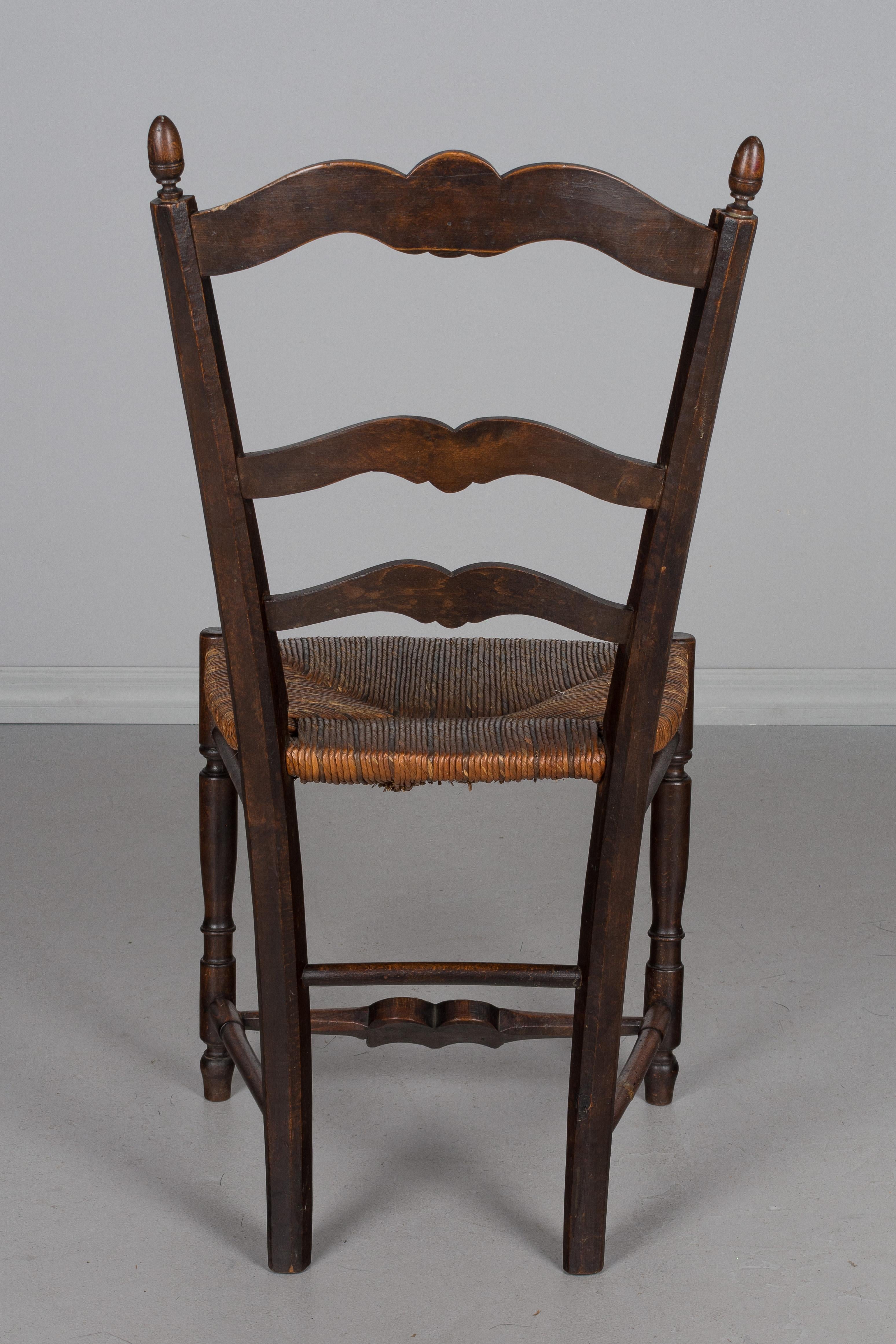 Hand-Woven 19th c. Set of Four  Country French Chairs