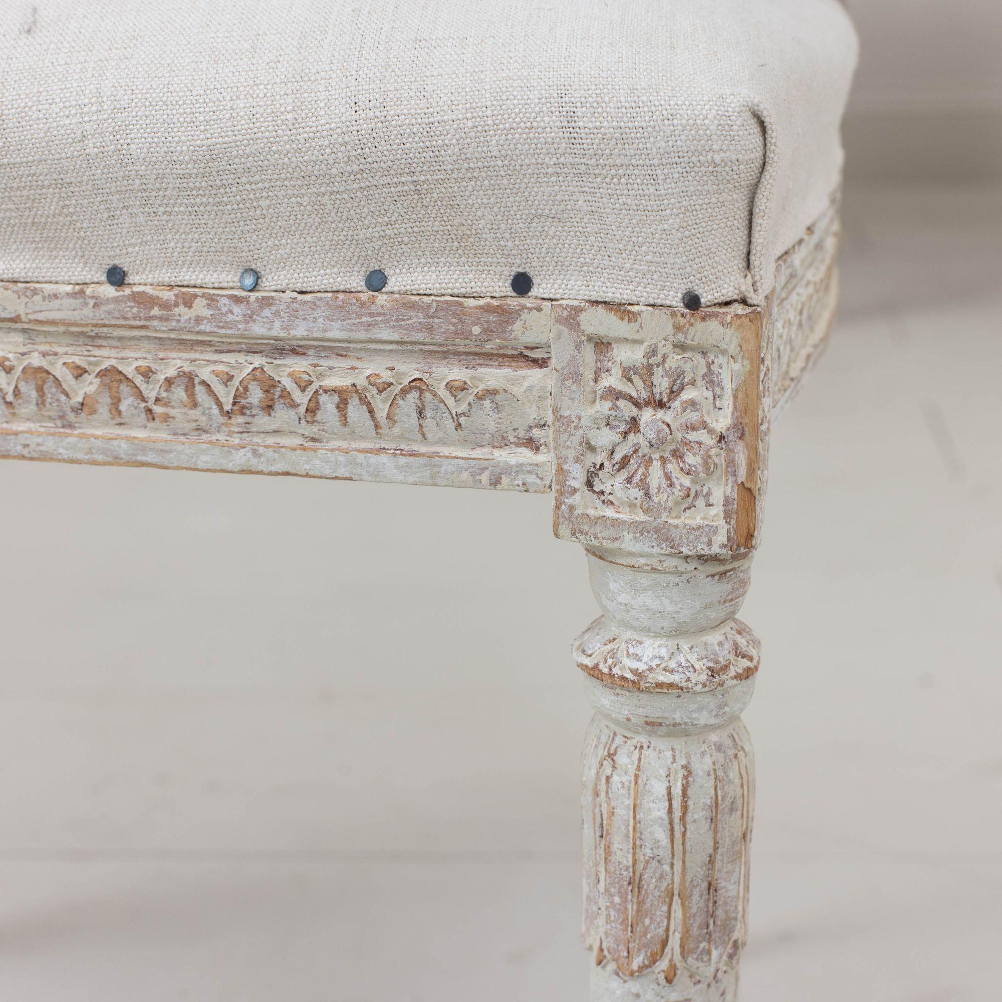 19th c. Set of Six Swedish Gustavian Period Chairs in Original Paint For Sale 13