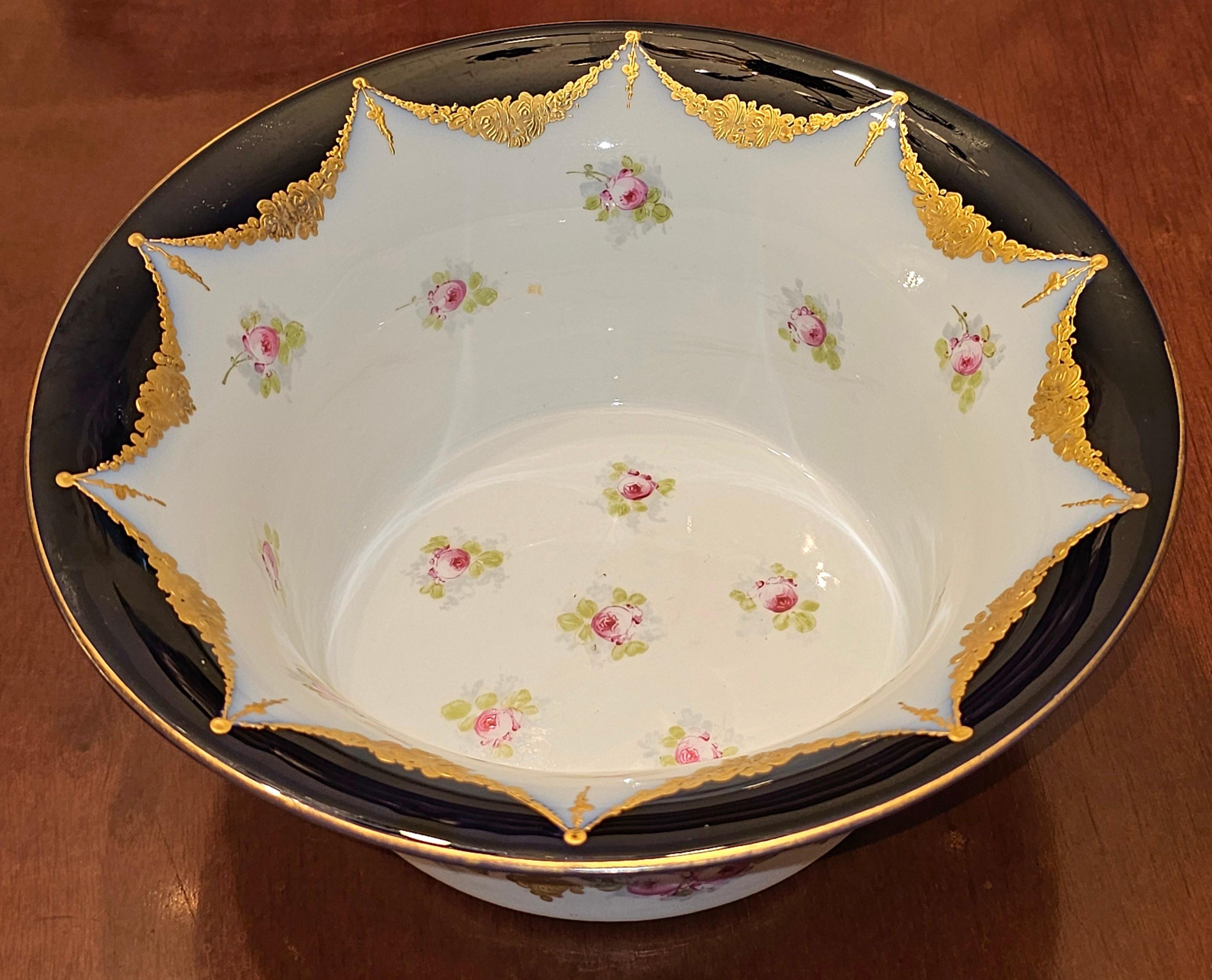 19th C. Sevres Porcelain Gilt Bronze Centerpiece Bowl, Signed and Numbered For Sale 7