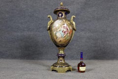 19th C. Sevres Style Bronze Mounted Porcelain Vase