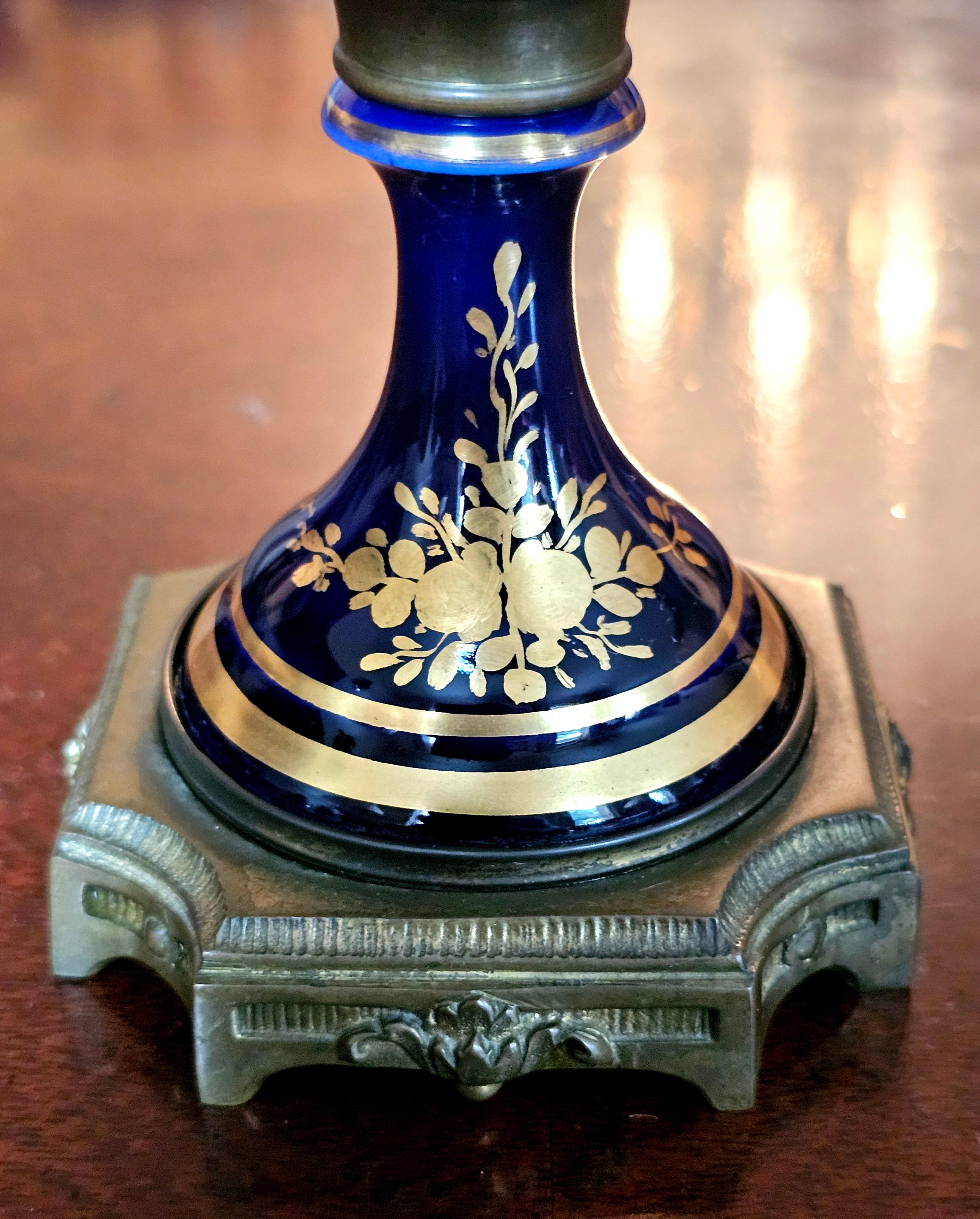 19th C. Sevres Style Porcelain Painted Mounted Chateau des Tuileries Style Urn For Sale 1