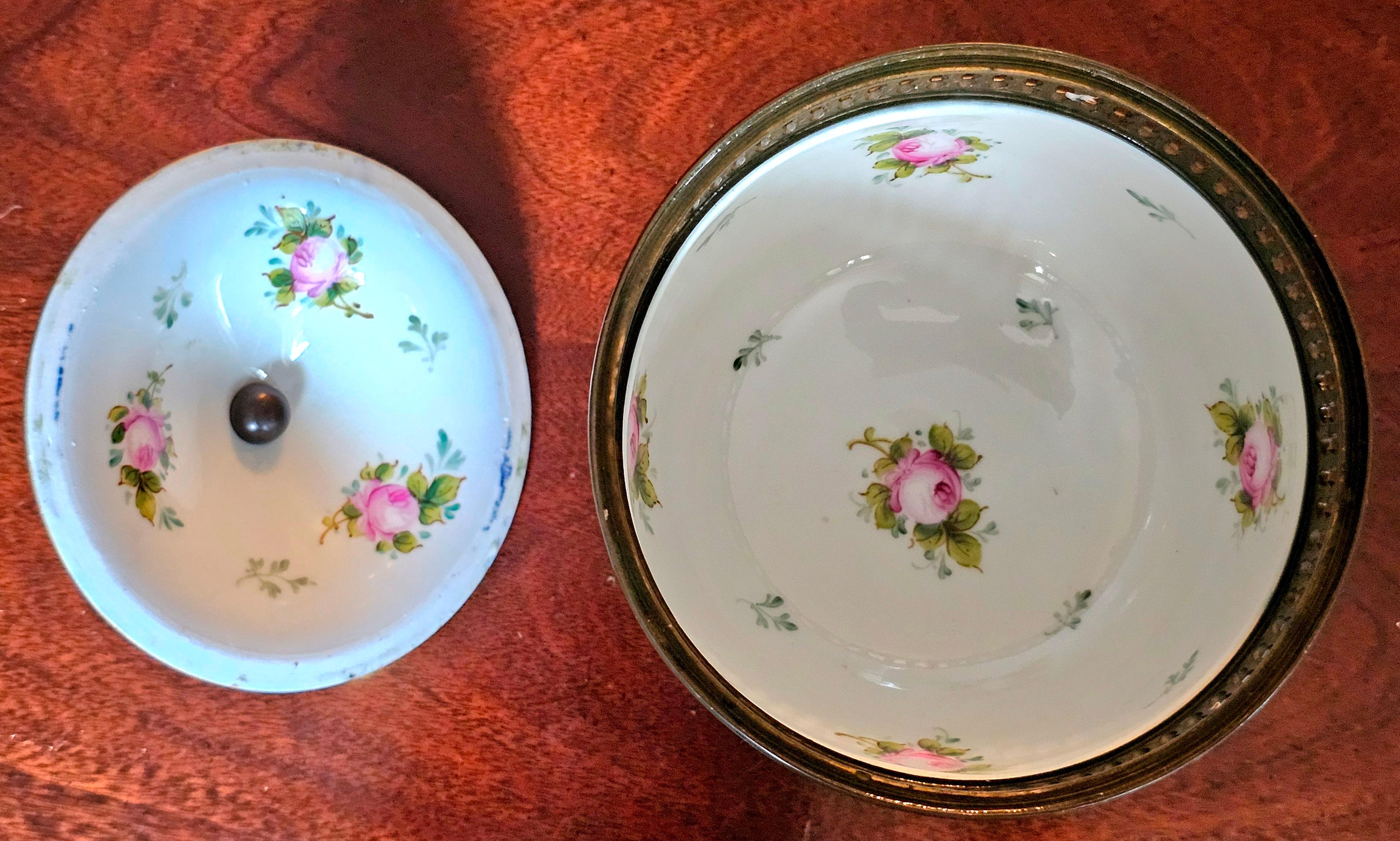 19th C. Sevres Style Porcelain Painted Mounted Chateau des Tuileries Style Urn For Sale 2