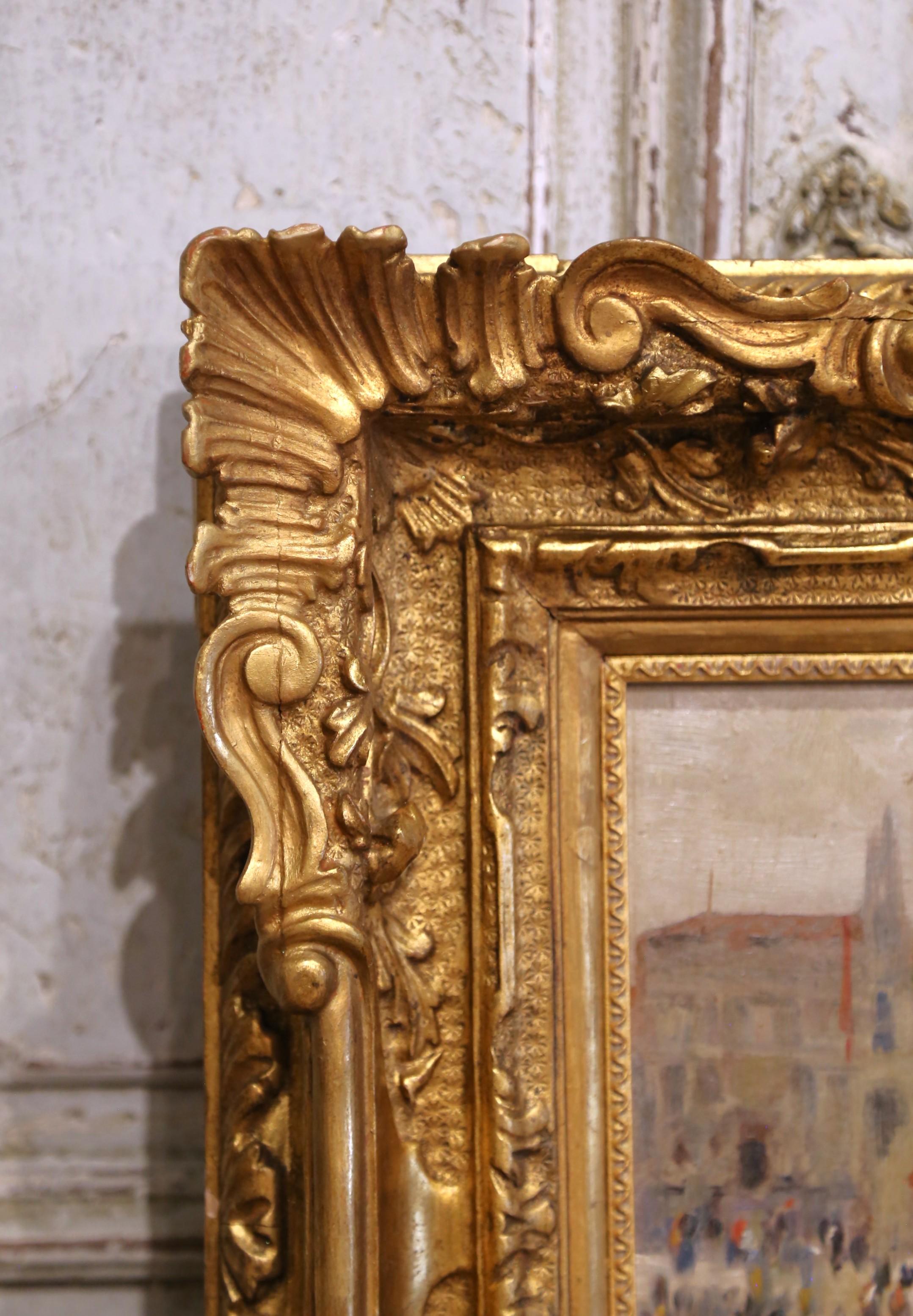 A.I.C. Venetian Impressionist Painting of St. Mark's Square, 19e siècle, signé en vente 3
