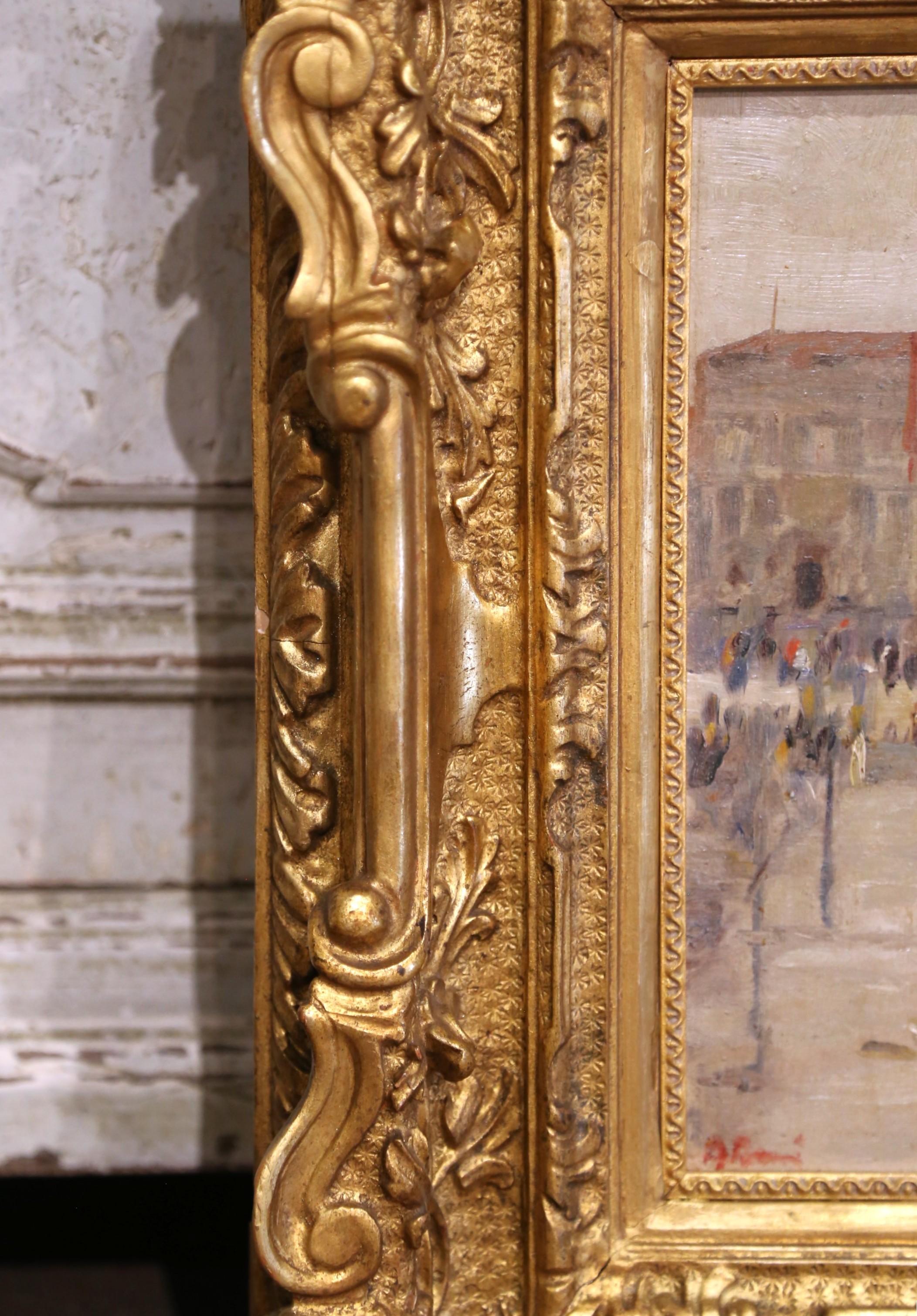 A.I.C. Venetian Impressionist Painting of St. Mark's Square, 19e siècle, signé en vente 4