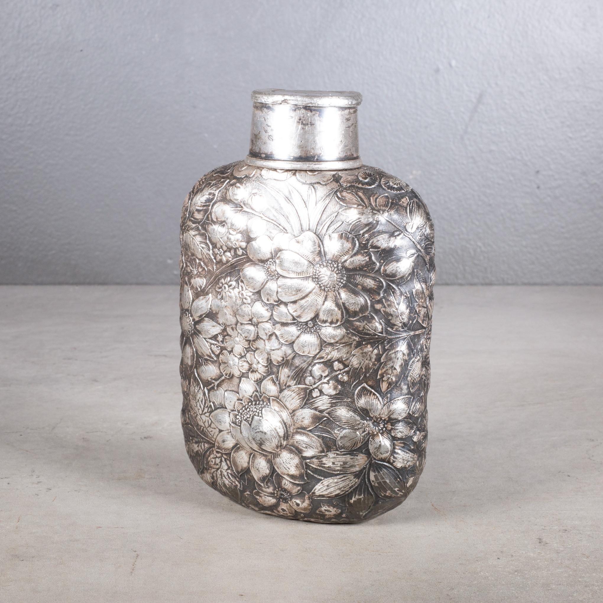 Victorian 19th c. Silver Plate Flask with Expandable Cup c.1890
