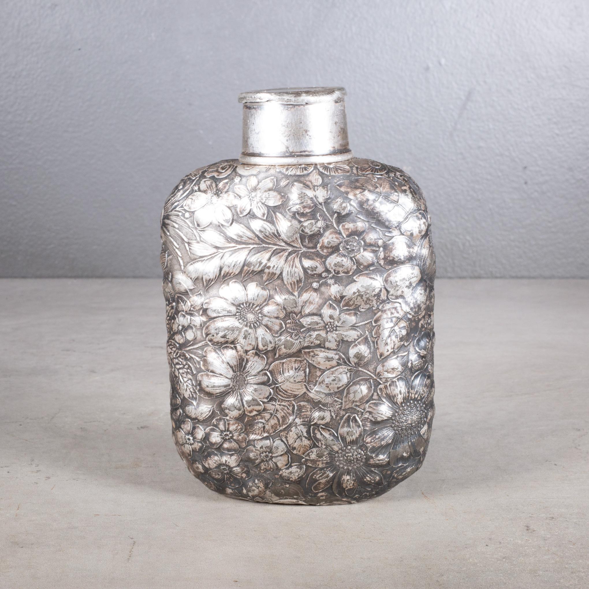 20th Century 19th c. Silver Plate Flask with Expandable Cup c.1890