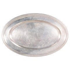 siglo XIX Bandeja ovalada de plata del hotel Ermitage Elysees de París