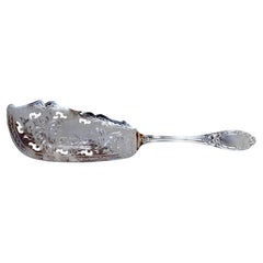 Antique 19th c Silver Plated Cake Server by E. Jaccard With Fishing Boat Scene on Blade