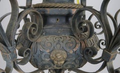 19th Century Six-Light French Chandelier with Cherubs and Fleur-de-Lis