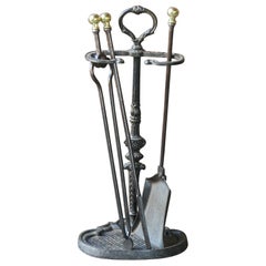 Antique 19th C. Small English Iron Victorian Fireside Companion Set