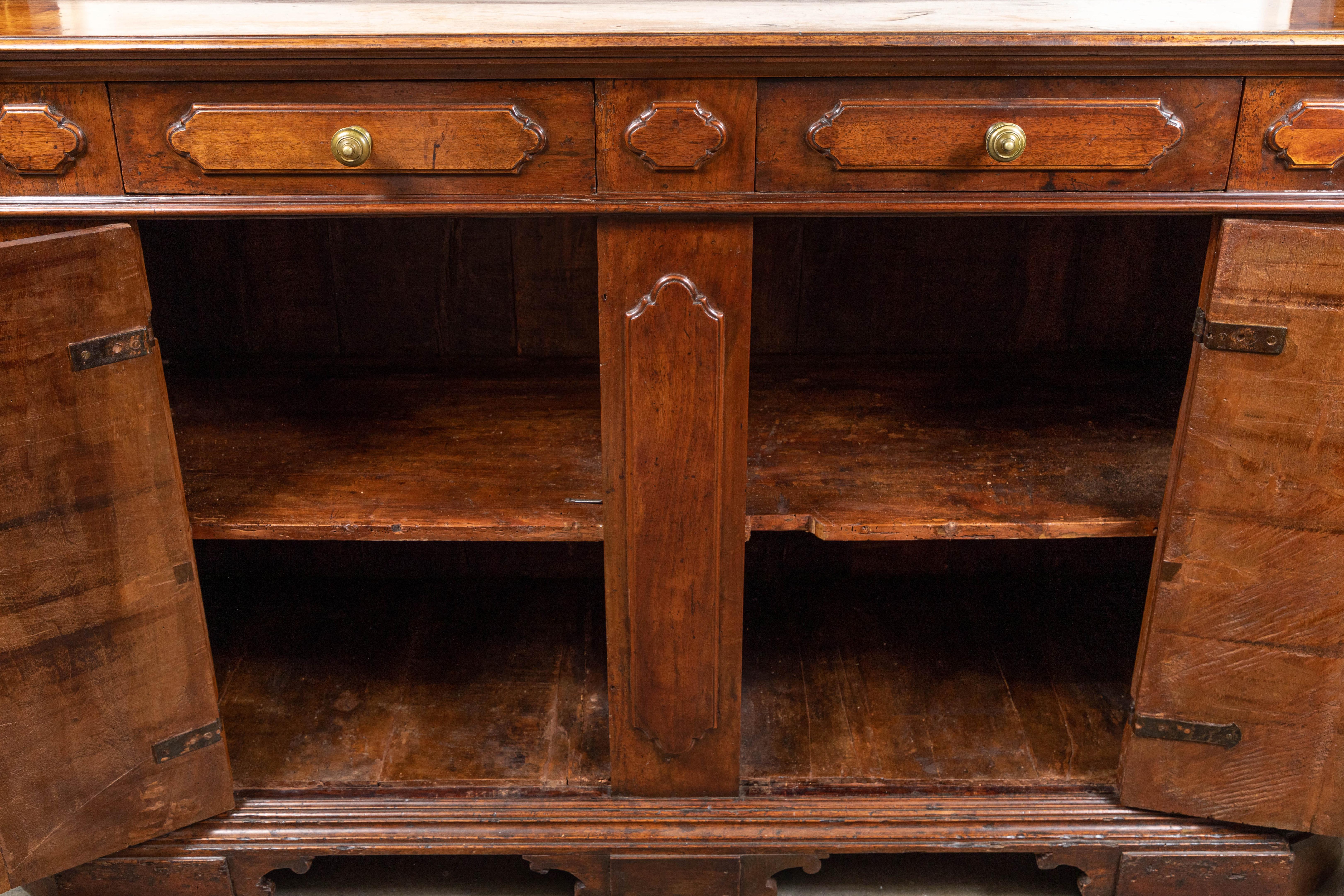 19th Century, Solid Walnut, Paneled, Tuscan Buffet For Sale 2