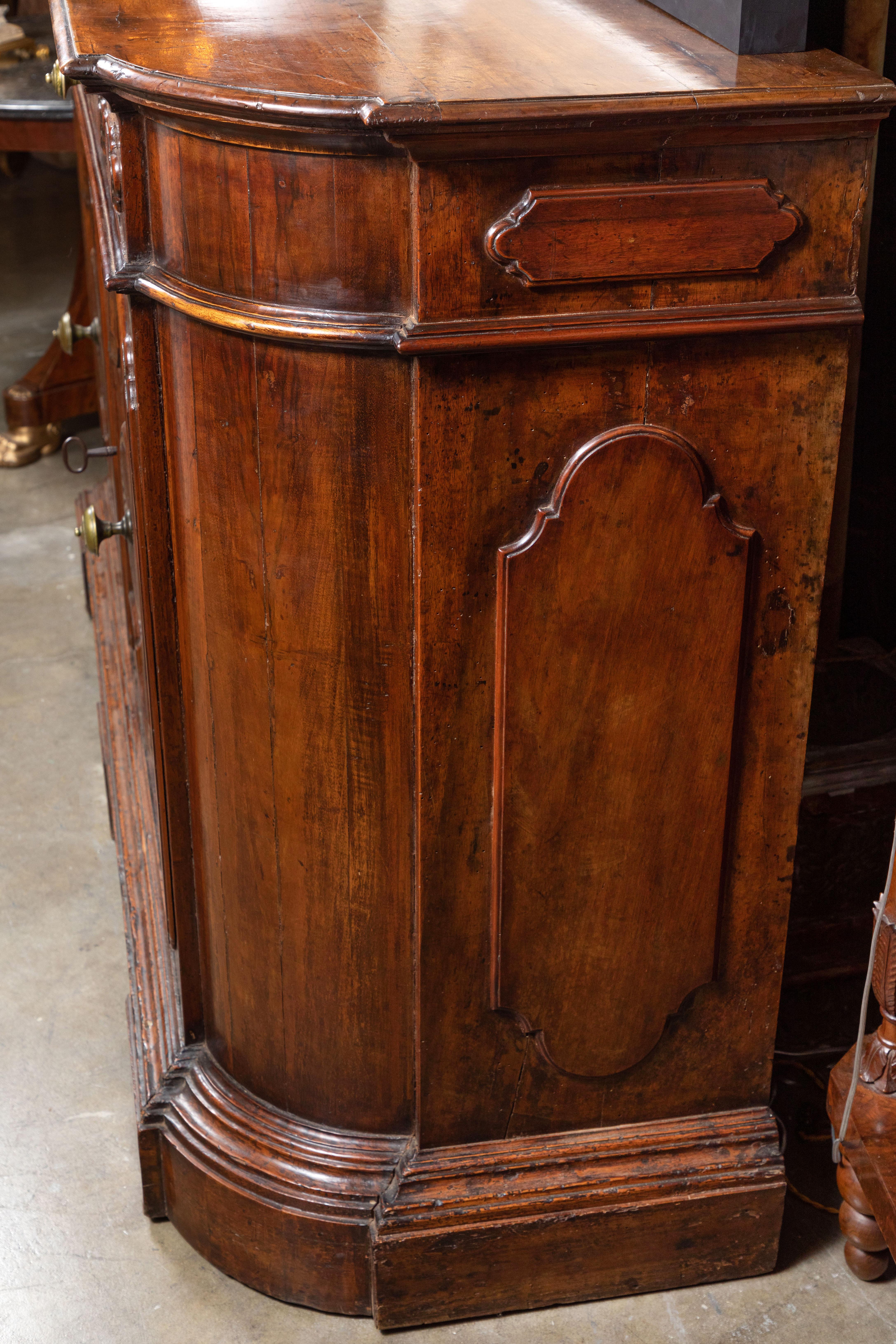 19th Century, Solid Walnut, Paneled, Tuscan Buffet For Sale 4