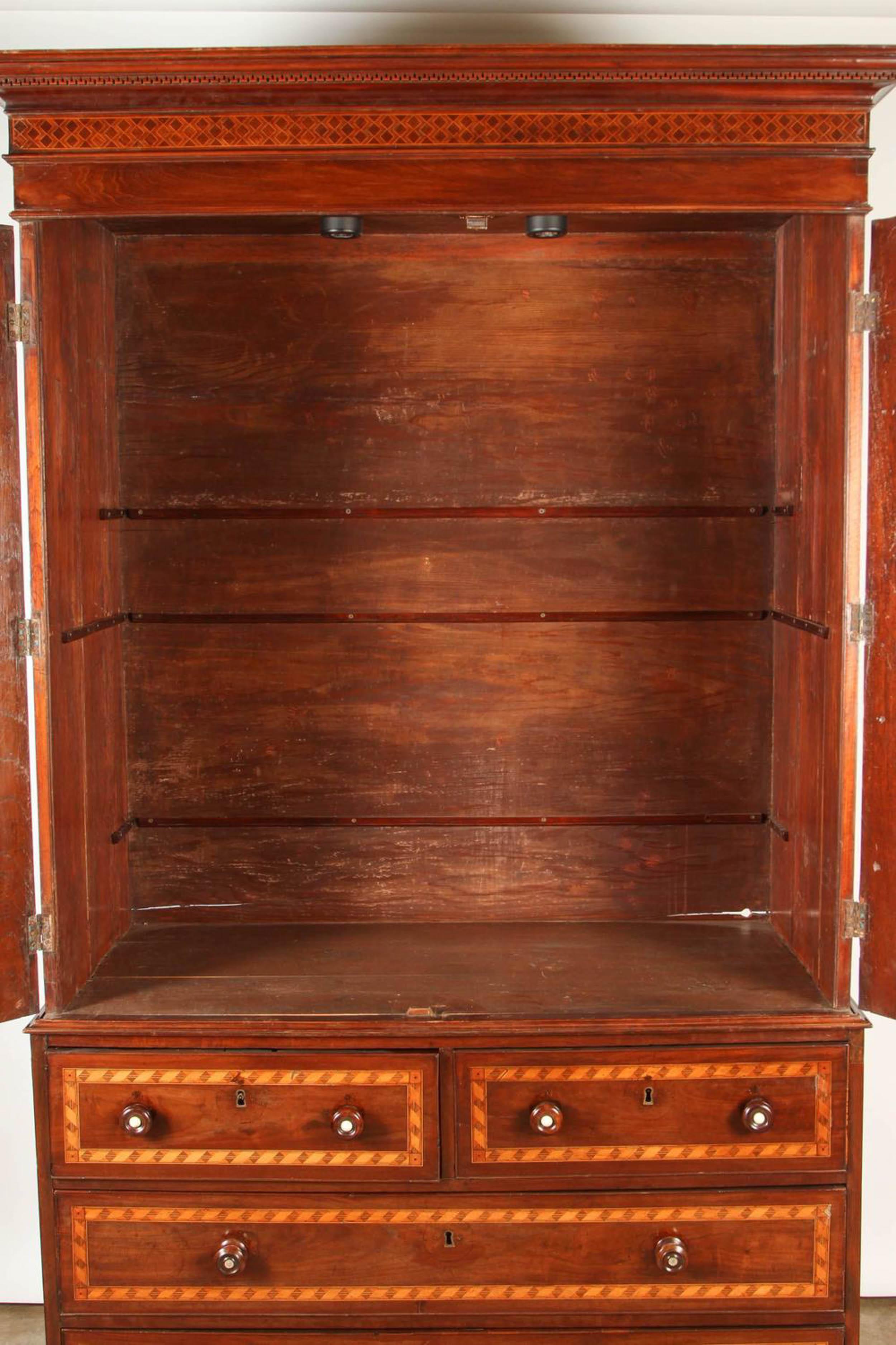19th Century South American Mahogany Linen Press For Sale 1