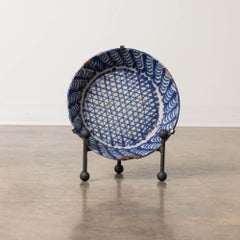 19th c. Spanish Blue and White Fajalauza Lebrillo Bowl from Granada
