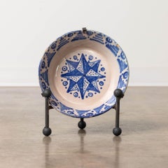 19th c. Spanish Blue and White Fajalauza Lebrillo Bowl from Granada