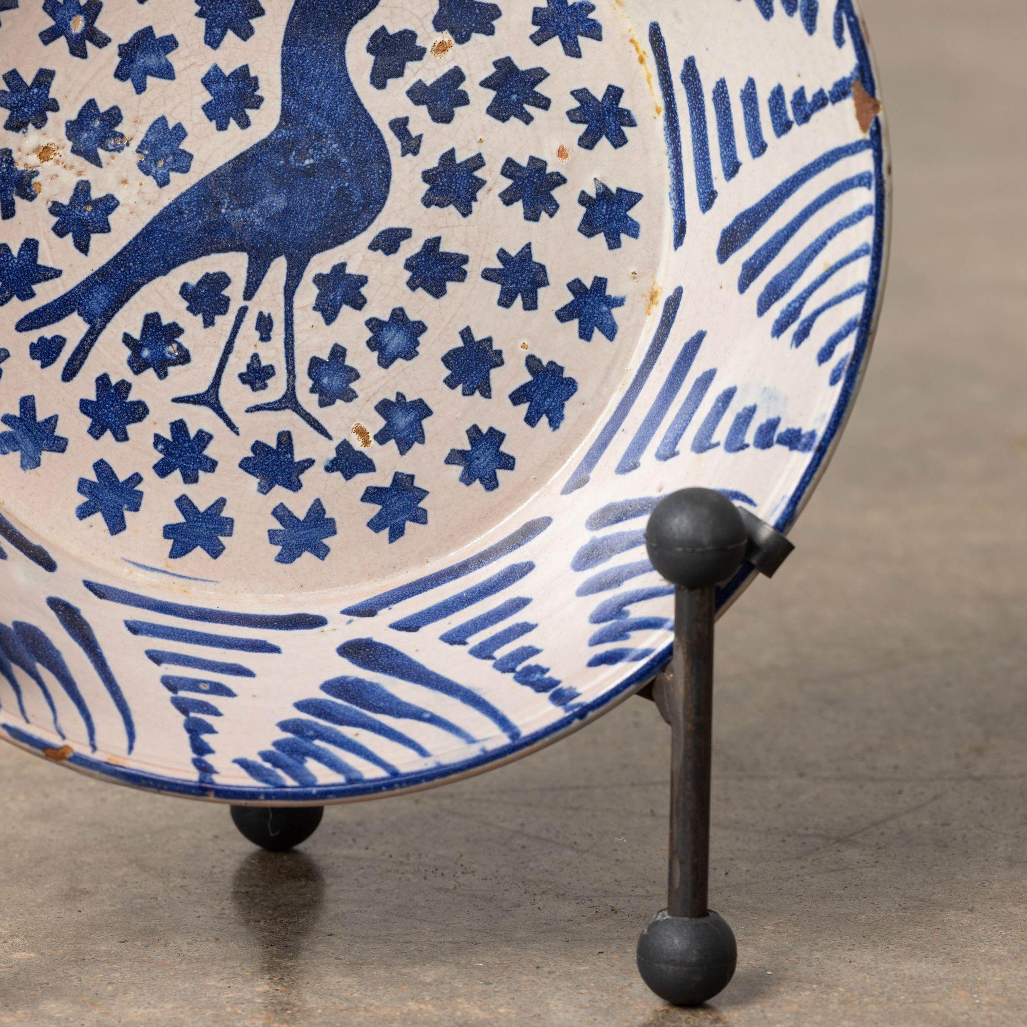 19th c. Spanish Blue and White Fajalauza Lebrillo Bowl from Granada For Sale 1