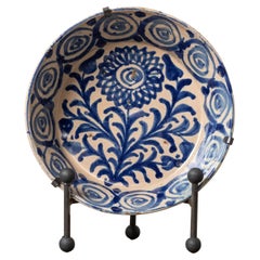 19th c. Spanish Blue and White Fajalauza Lebrillo Bowl from Granada