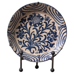 19th c. Spanish Blue and White Fajalauza Lebrillo Bowl from Granada