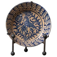 19th c. Spanish Blue and White Fajalauza Lebrillo Bowl from Granada