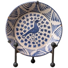 19th c. Spanish Blue and White Fajalauza Lebrillo Bowl from Granada