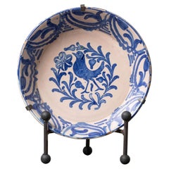 19th c. Spanish Blue and White Fajalauza Lebrillo Bowl from Granada
