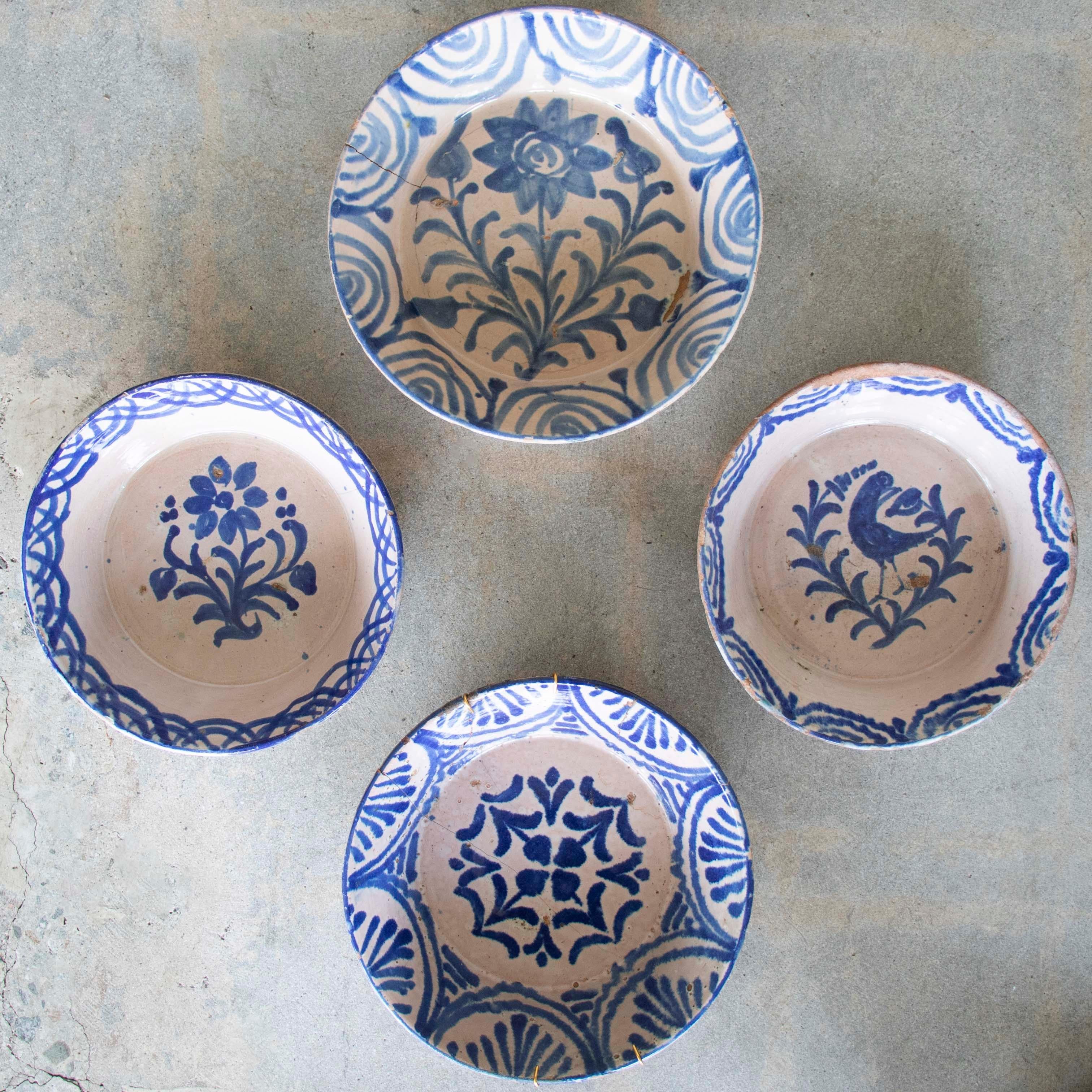 19e s. Bol bleu espagnol Fajalauza Lebrillo 5