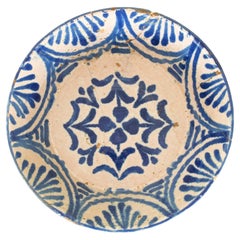 19th c. Spanish Blue Fajalauza Lebrillo Bowl