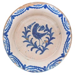 19th c. Spanish Blue Fajalauza Lebrillo Bowl