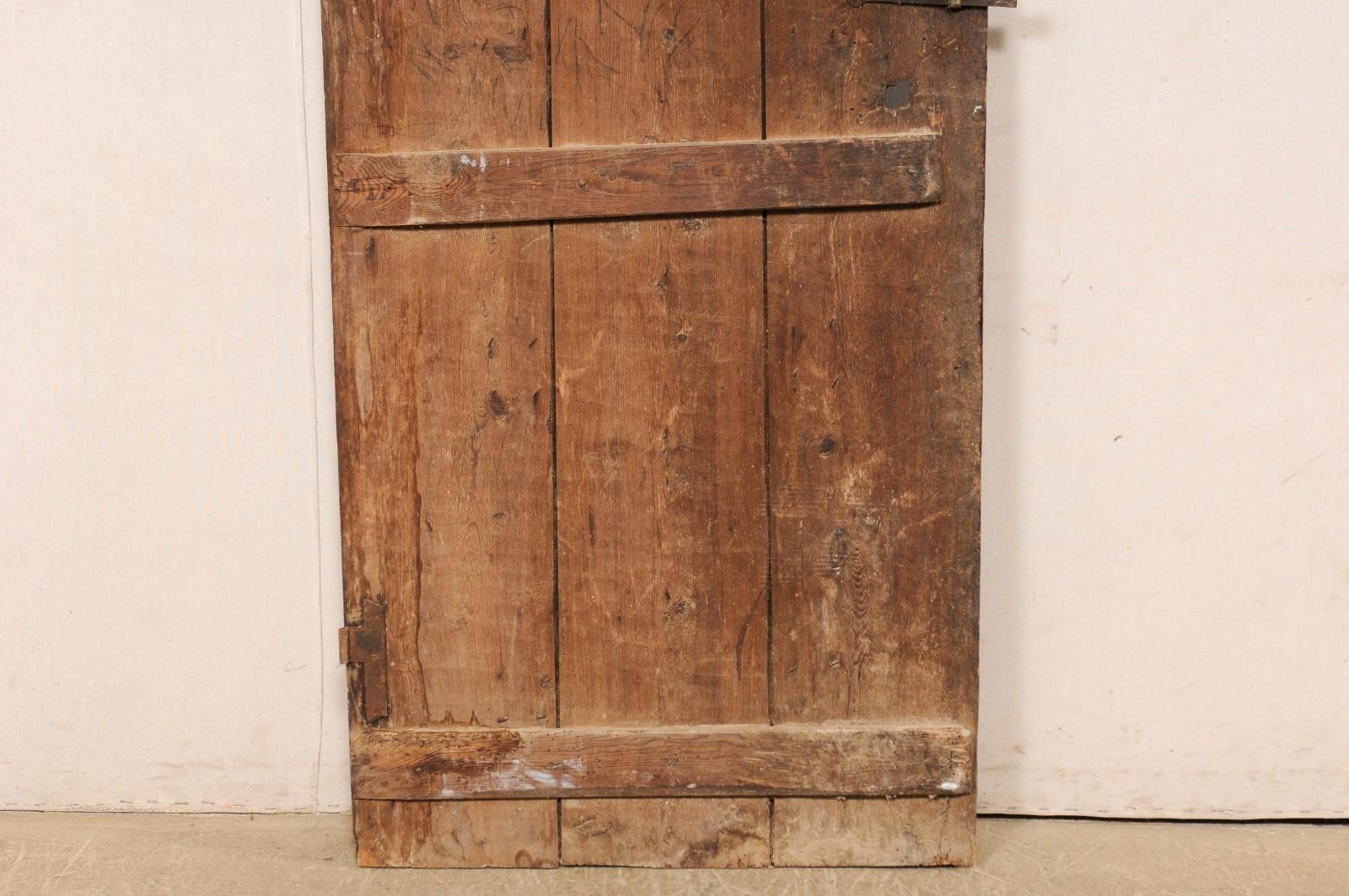 19th C. Spanish Eight-Panel Wood Door with Diamond Motiif & its Original Paint For Sale 6