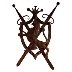 19th C. Spanish Hand Forged Iron Coat of Arms