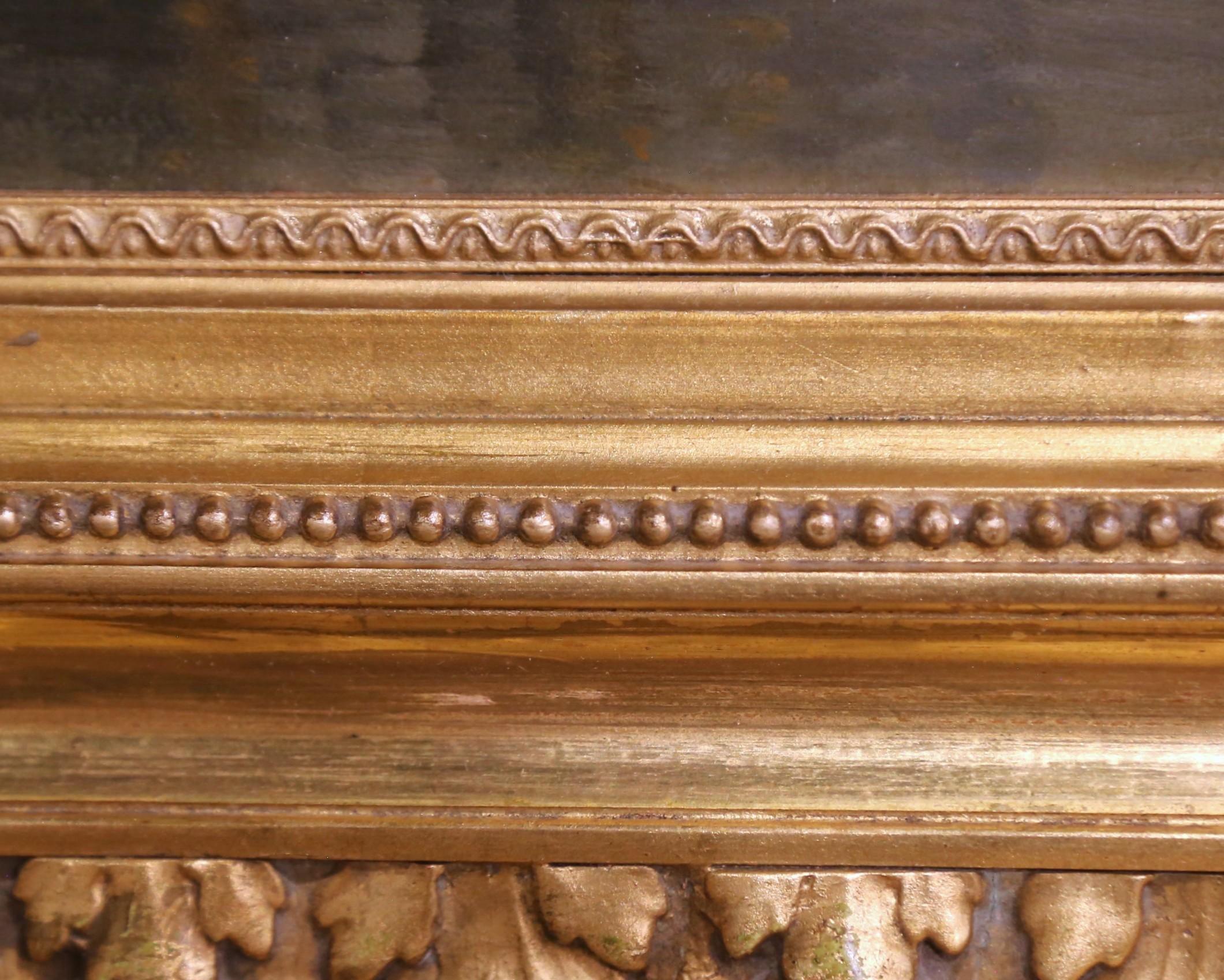 Pittura a olio spagnola del XIX secolo con bovini, firmata Antonio Cortes e con cornice in legno dorato in vendita 5