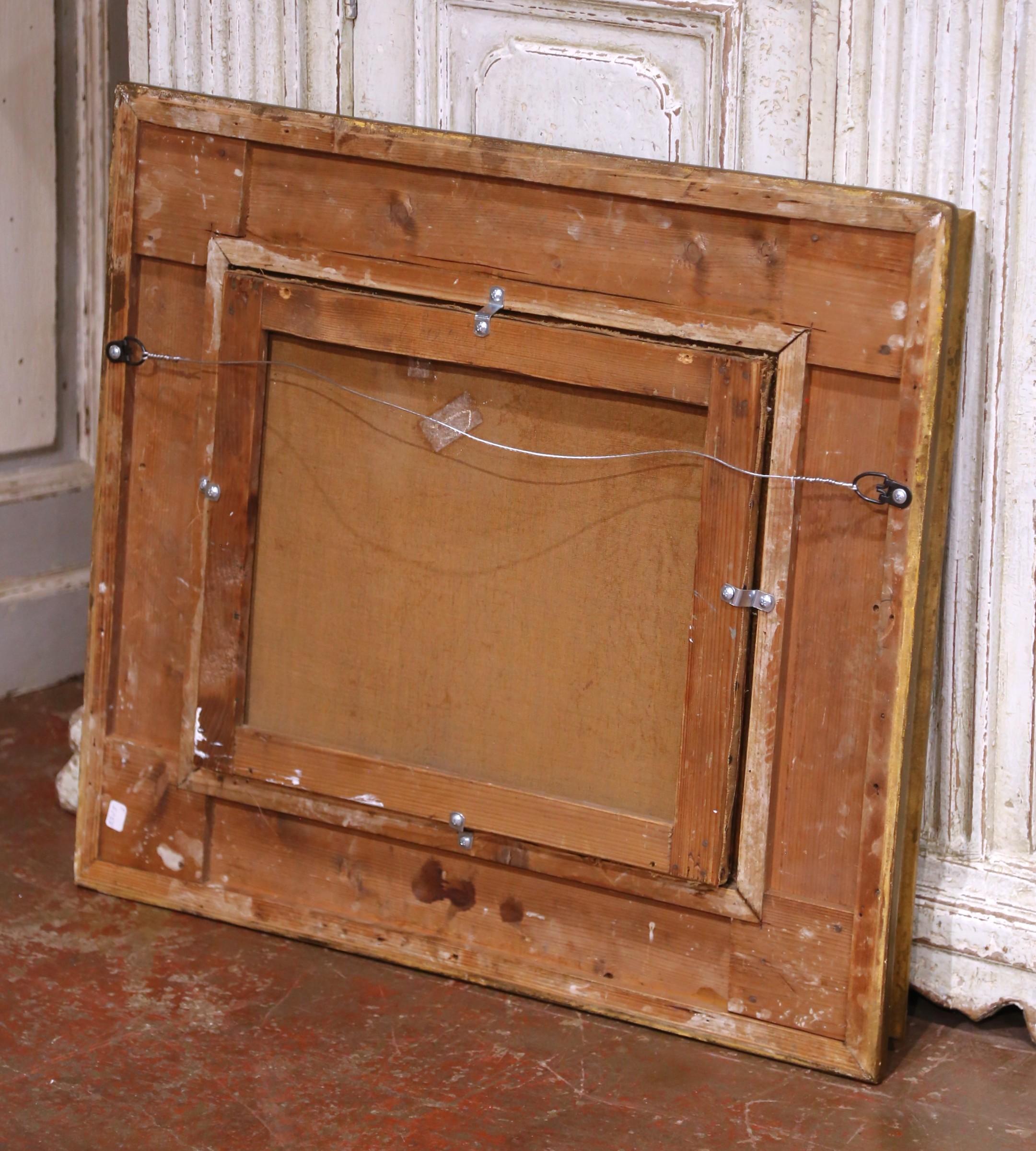 Pittura a olio spagnola del XIX secolo con bovini, firmata Antonio Cortes e con cornice in legno dorato in vendita 6