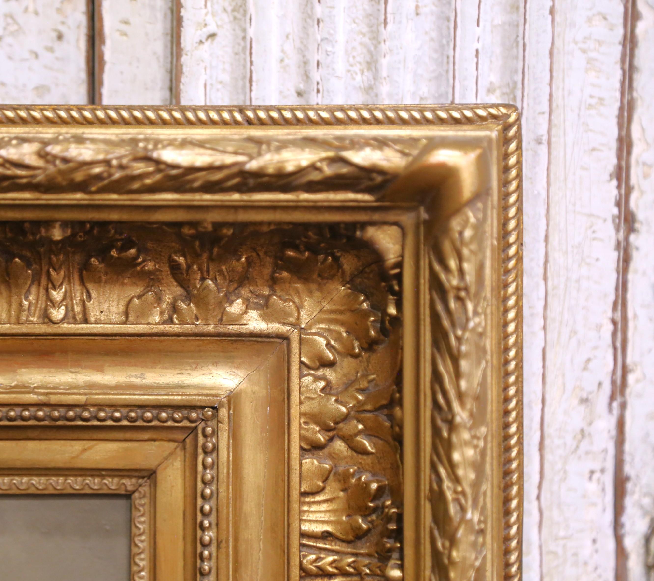 Pittura a olio spagnola del XIX secolo con bovini, firmata Antonio Cortes e con cornice in legno dorato in vendita 3