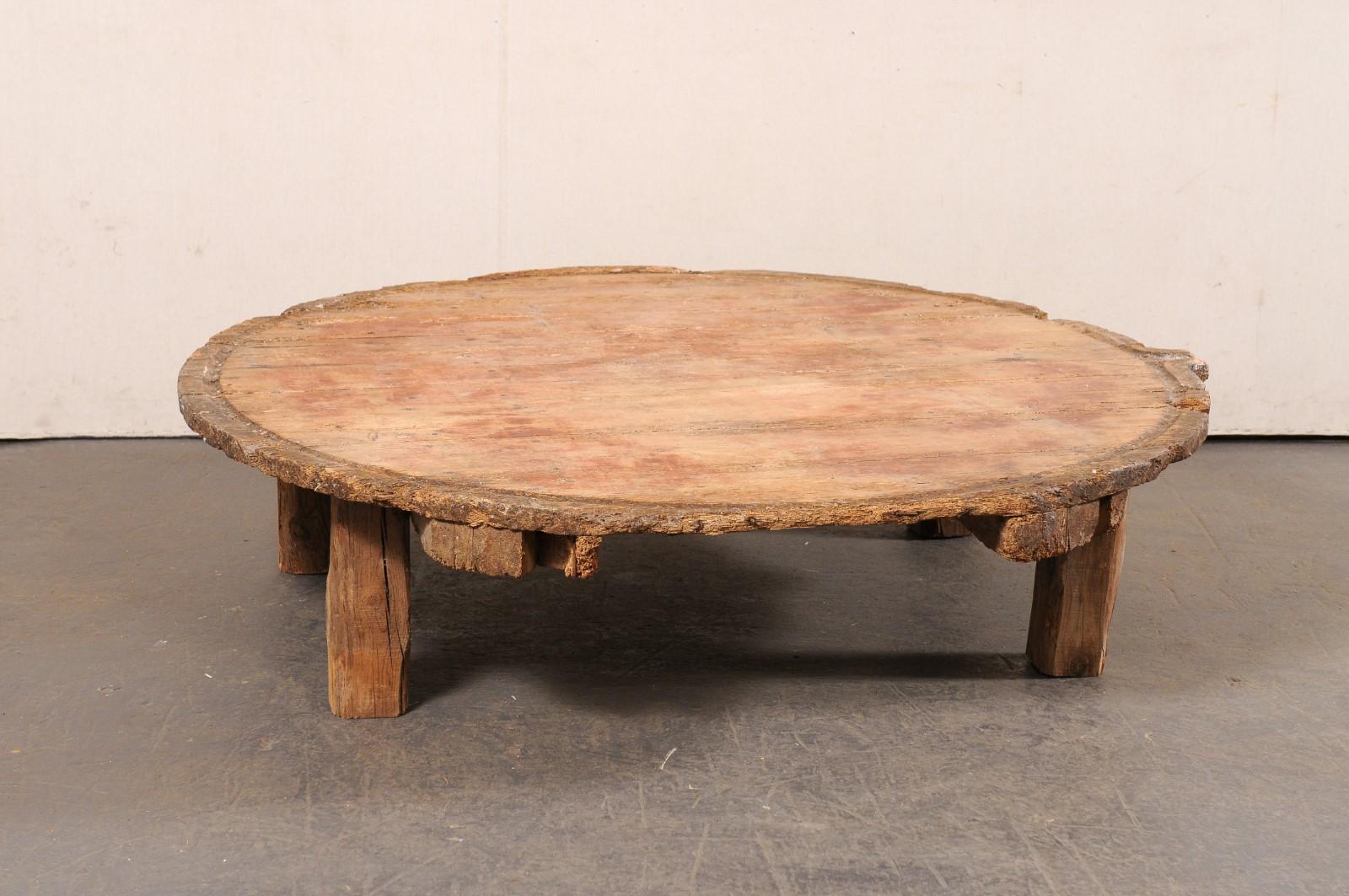19th C. Spanish Olive-Press Top Coffee Table, Over 5 Ft Diameter 6