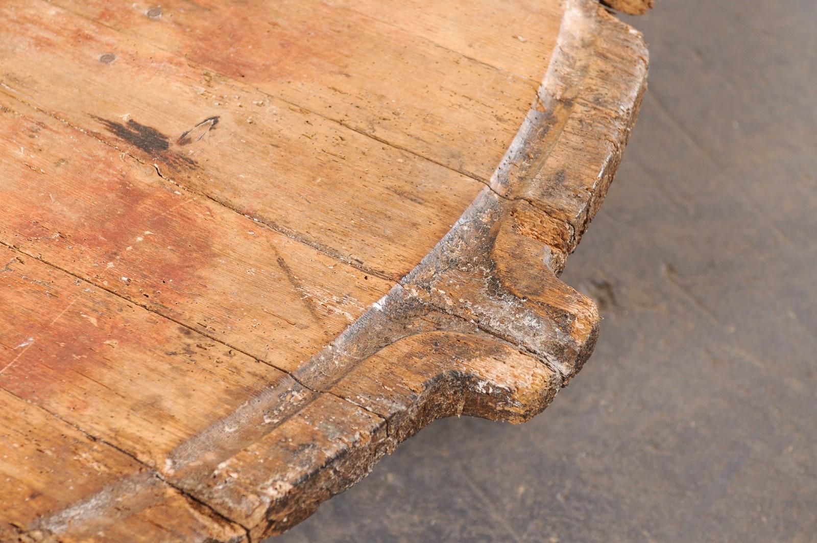 19th C. Spanish Olive-Press Top Coffee Table, Over 5 Ft Diameter 4