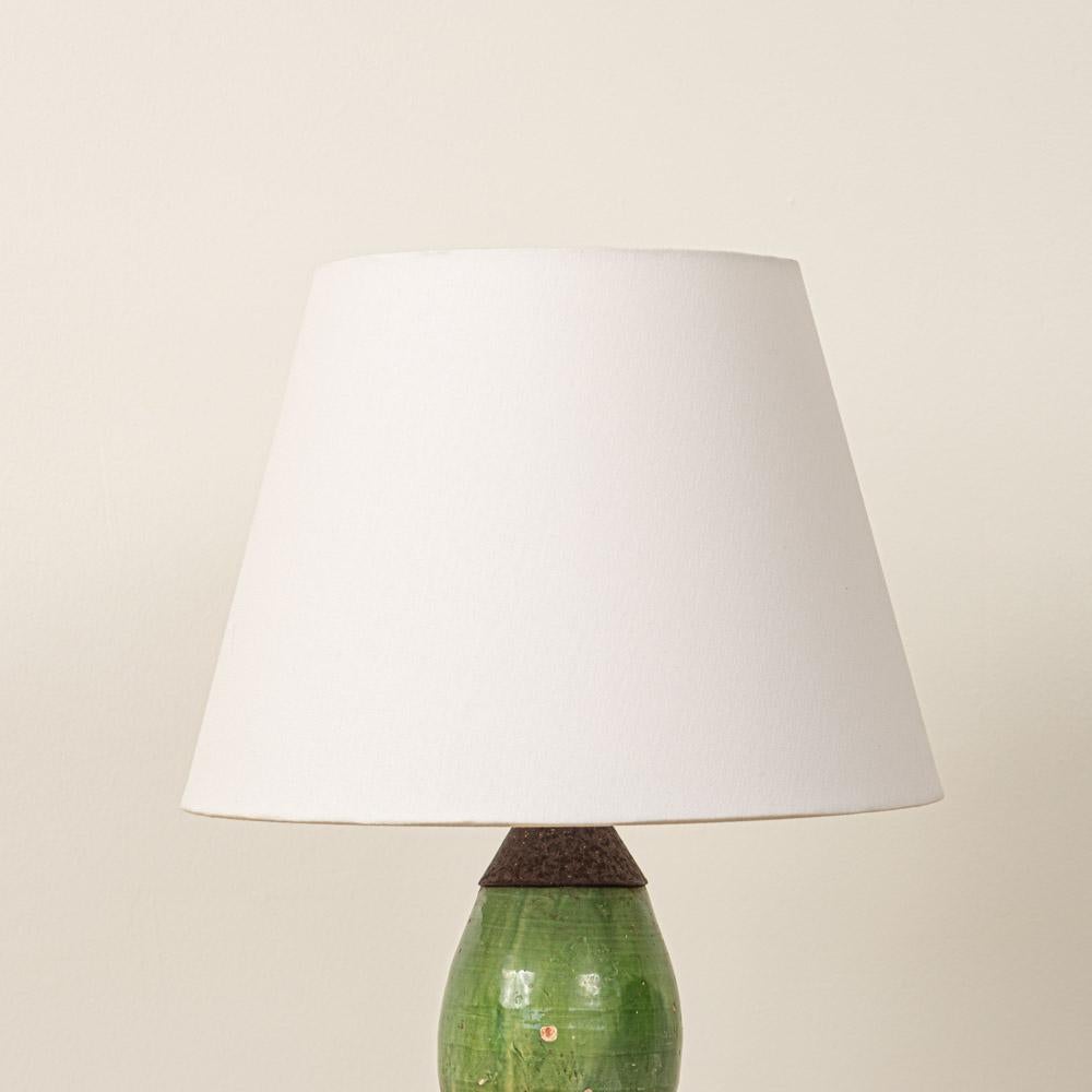 Spanische Terrakotta-Lampe mit grüner Glasur aus dem 19. im Angebot 1