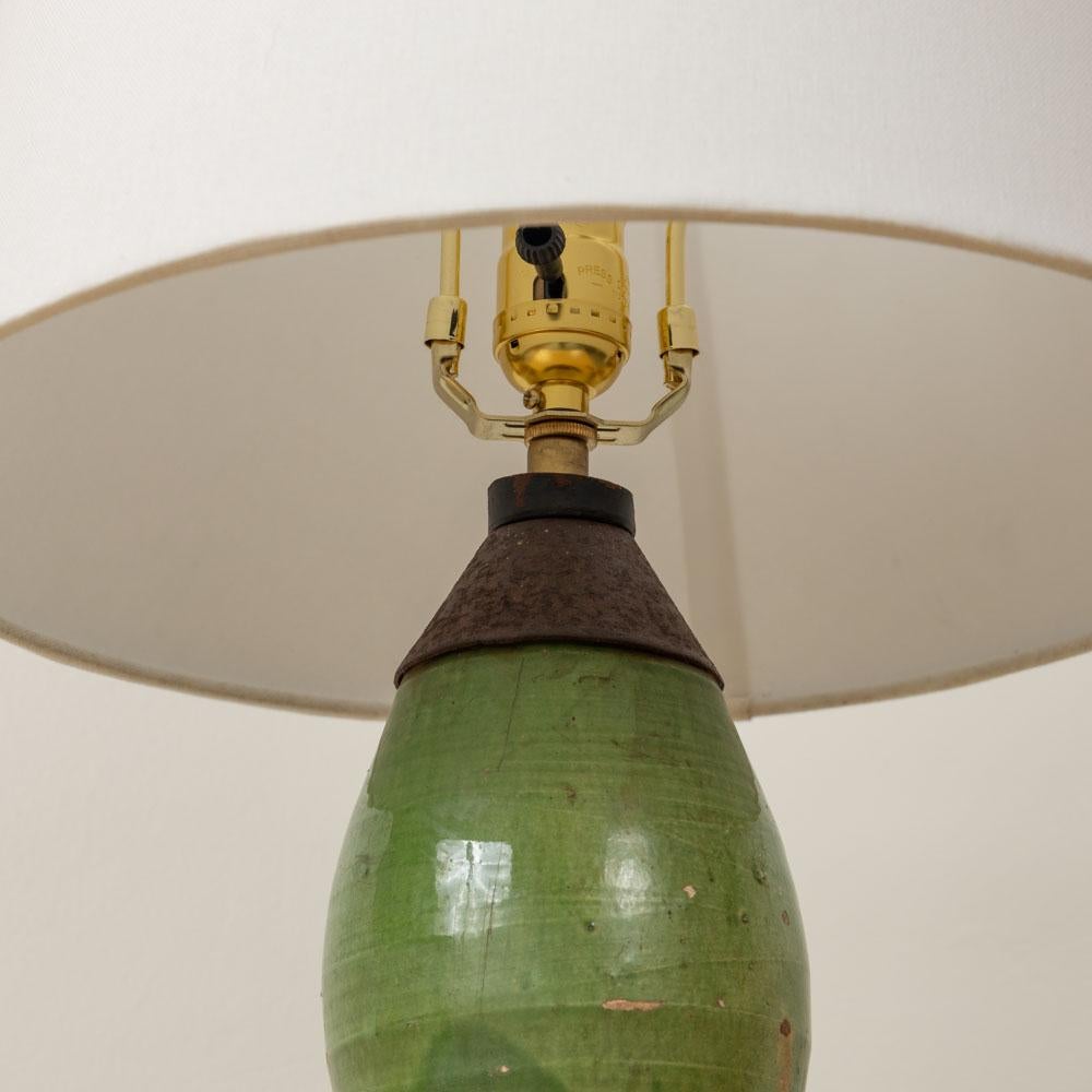 Spanische Terrakotta-Lampe mit grüner Glasur aus dem 19. im Angebot 3