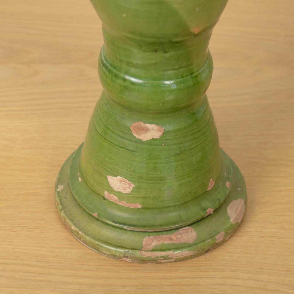 Lampada spagnola in terracotta con smalto verde del XIX secolo in vendita 4