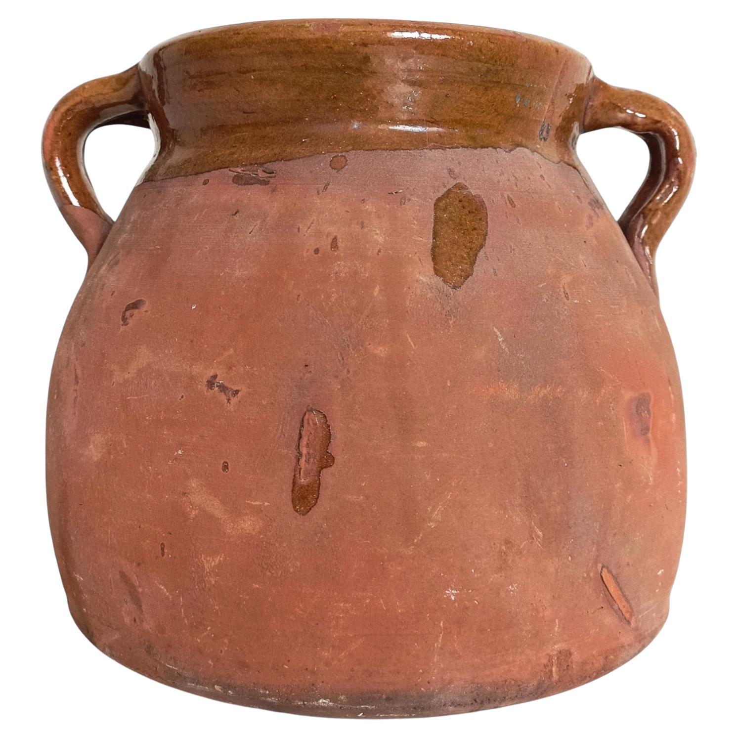 Pentola da cucina in terracotta spagnola del XIX secolo fatta a mano