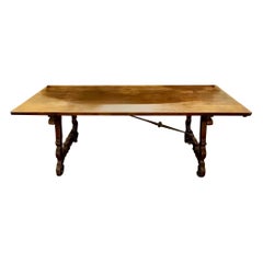 19th c. Spanish Walnut Trestle Table