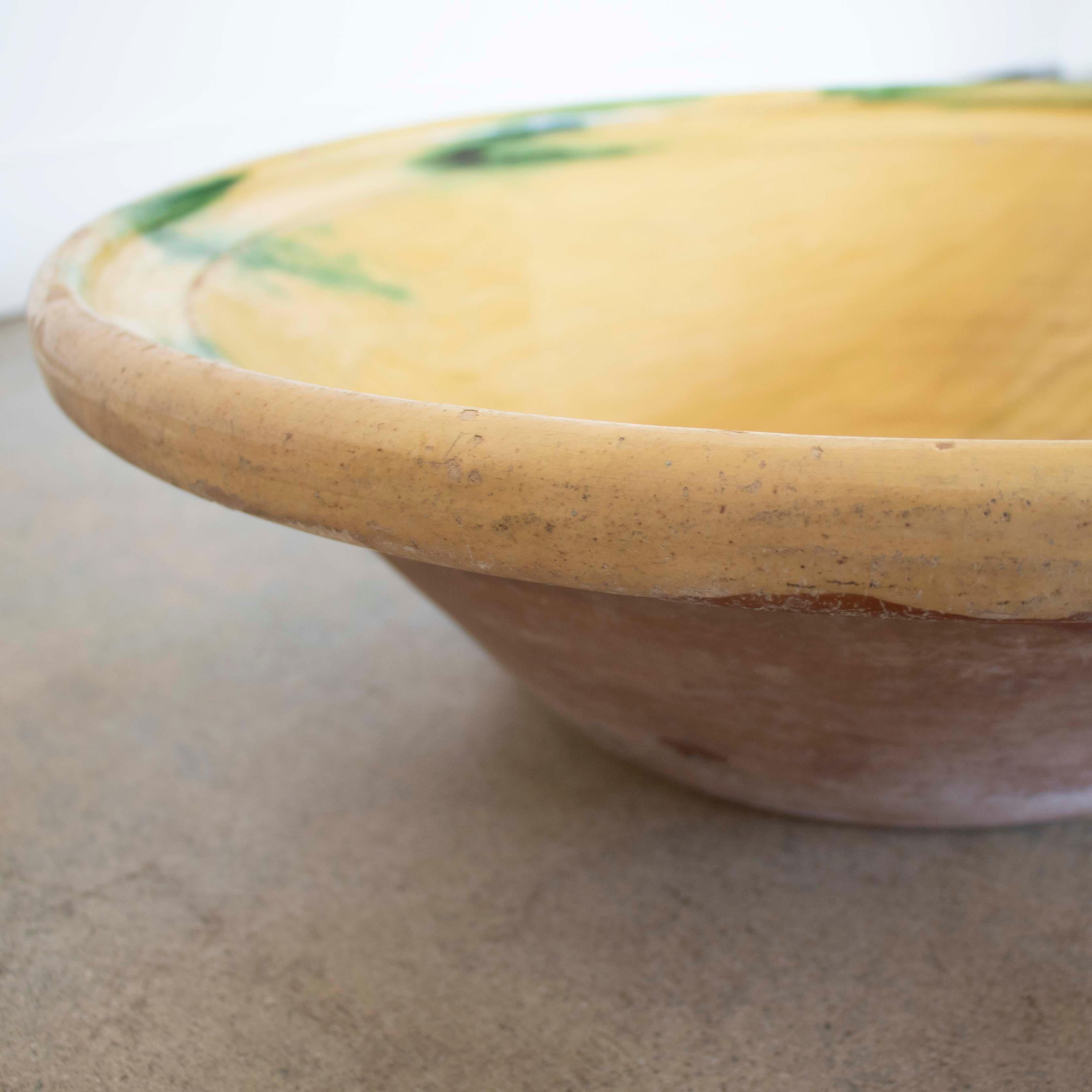 19e s. Bol Lebrillo espagnol jaune et vert en vente 1