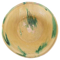 19th c. Spanish Yellow and Green Lebrillo Bowl