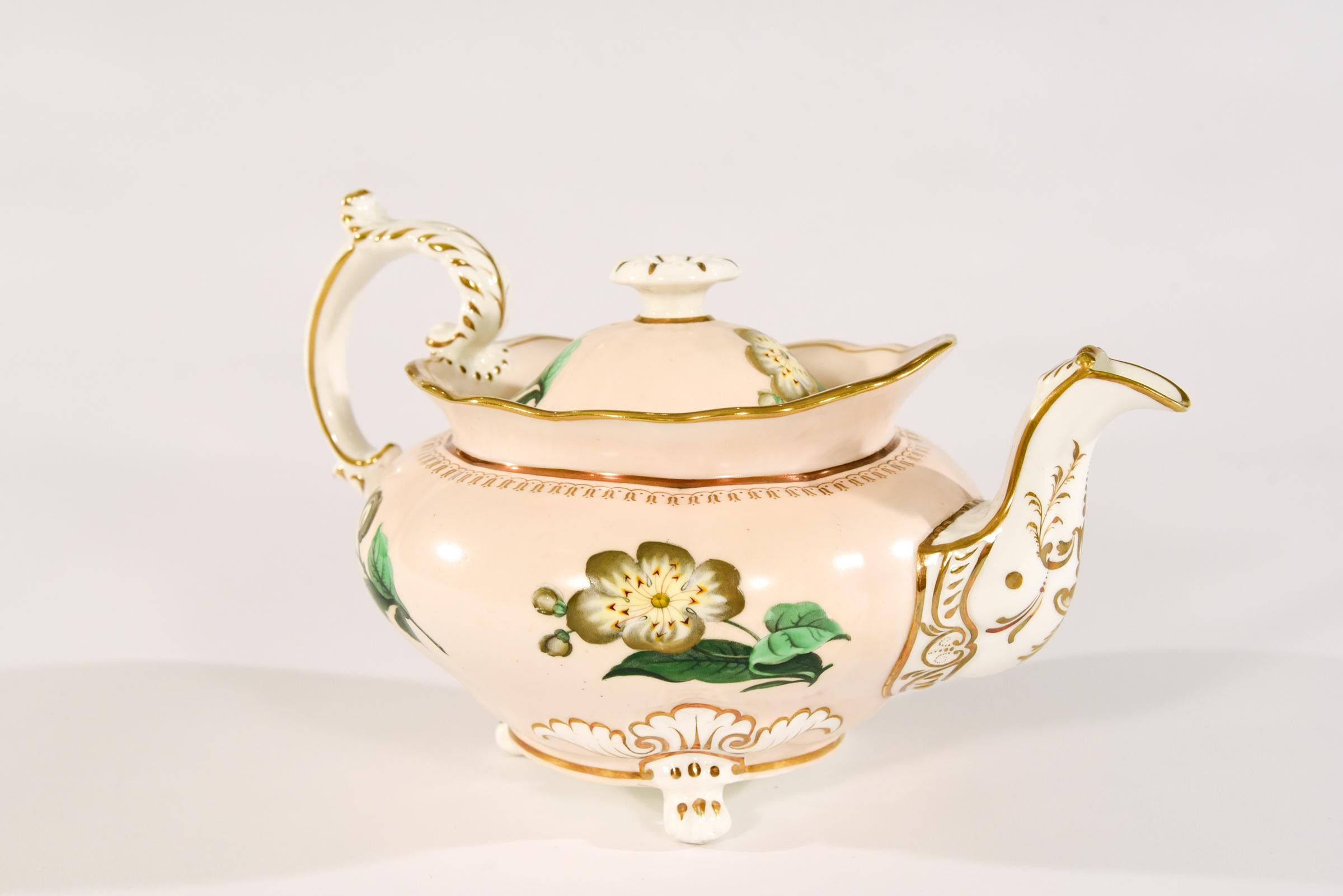 English 19th C. Spode 44 Pc. Porcelain Tea Set For Sale