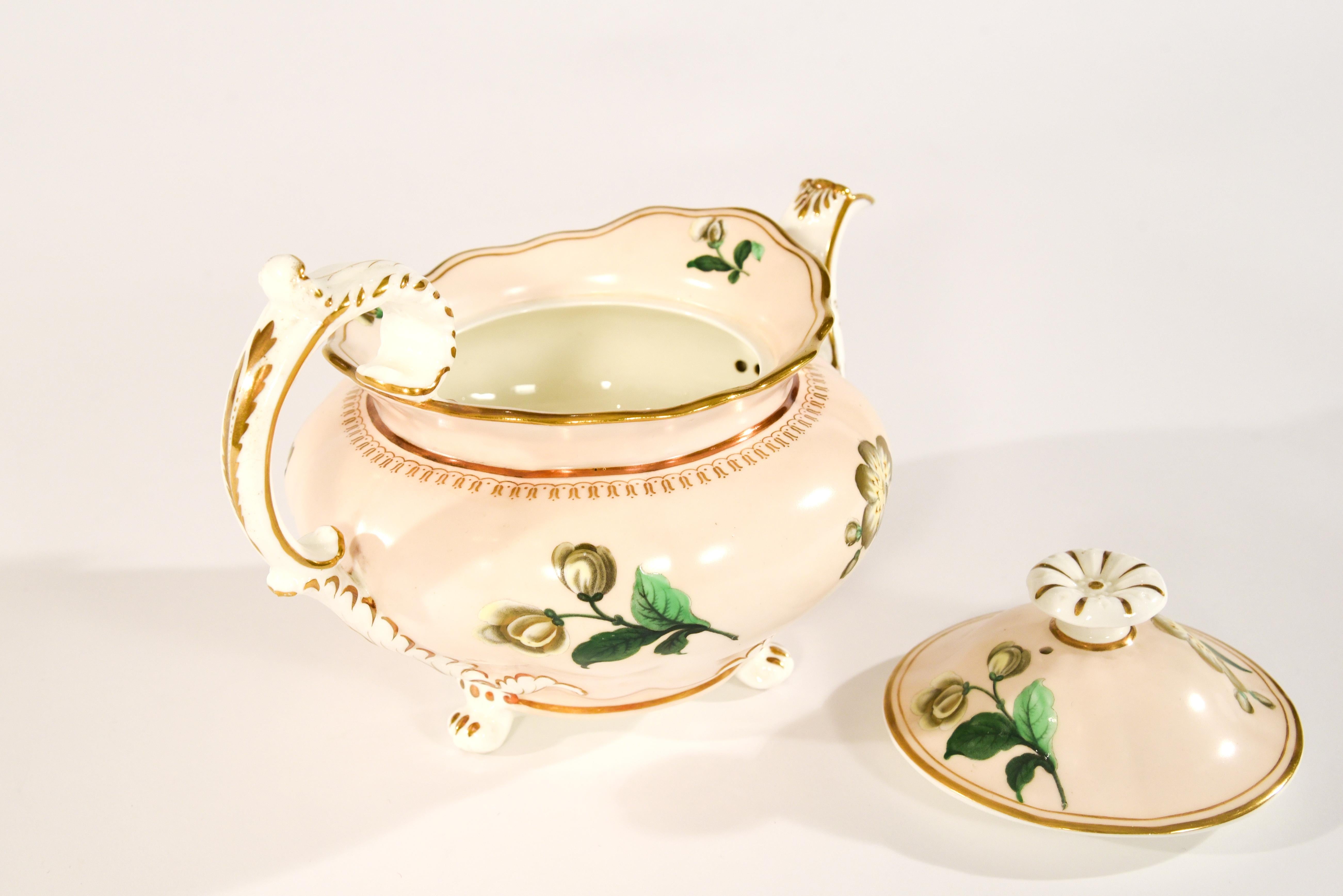 Enameled 19th C. Spode 44 Pc. Porcelain Tea Set For Sale