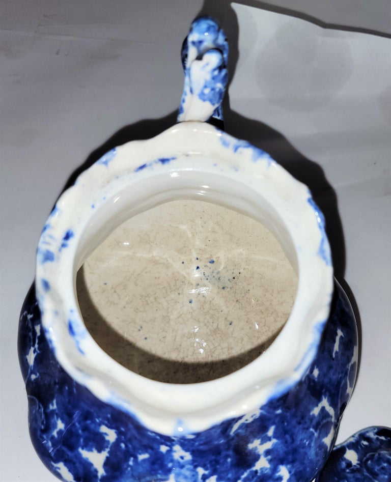 American 19th C Spongeware Teapot For Sale