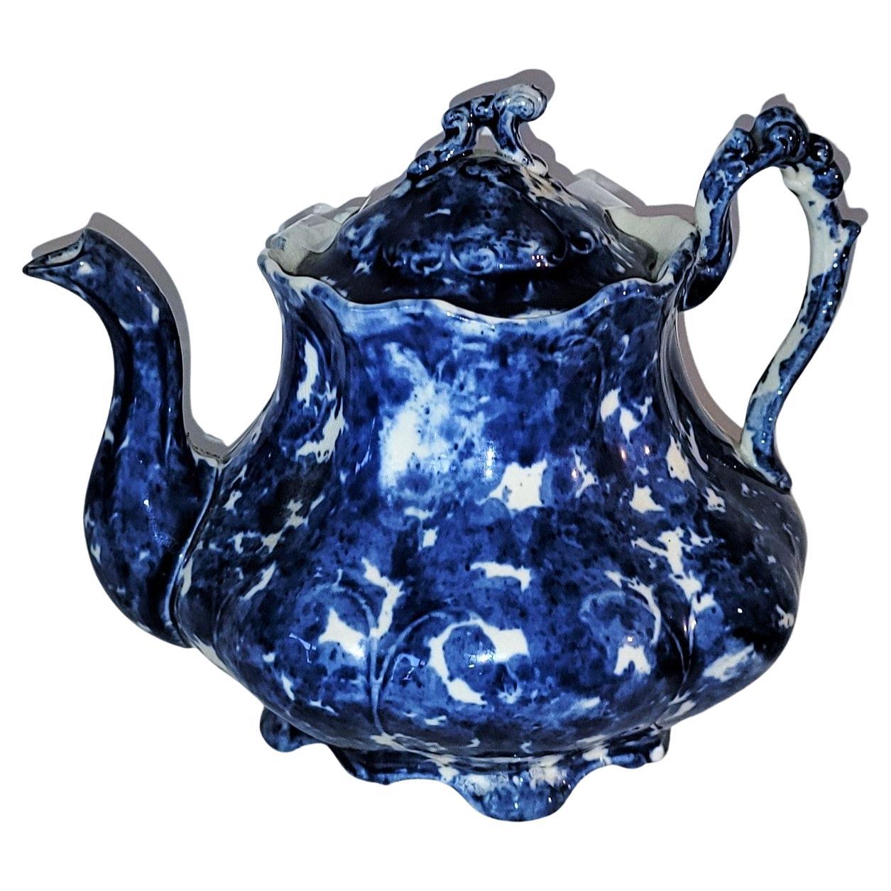 19th C Spongeware Teapot